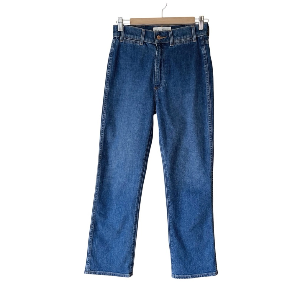 Denim Forum Francoise High Rise Straight Jeans in Between The Sheets Wash 26 - Picture 2 of 11